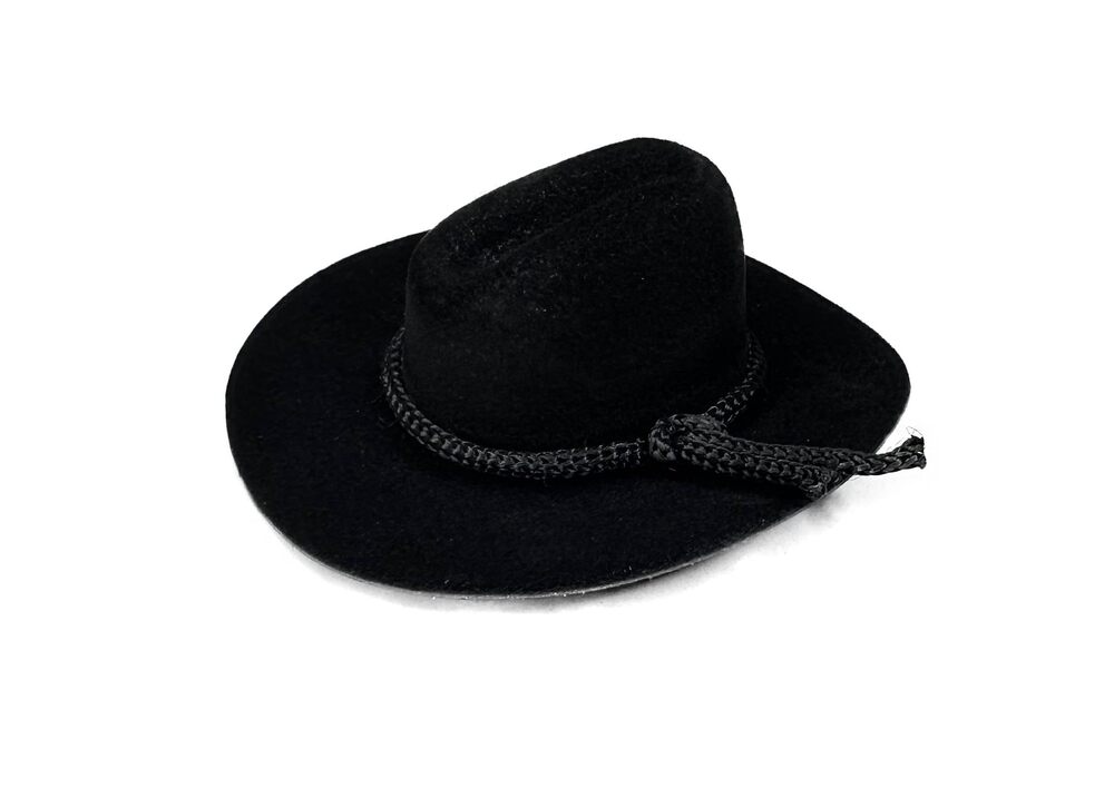 3766 12 Pcs Mini Cowboy Hats - Western Wedding Favors Decoration Black, 3"